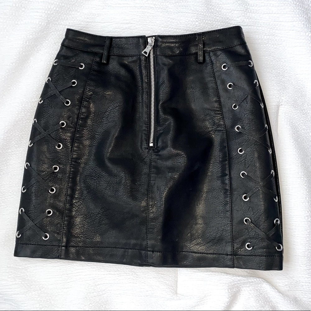Tiger Mist Leather Skirt